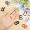 16Pcs 4 Colors Squirrel Food Grade Eco-Friendly Silicone Focal Beads SIL-CA0003-02-3