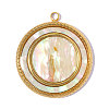 304 Stainless Steel & Natural Shell Pendants STAS-OY018-35G-1