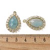 Natural Flower Amazonite Faceted Teardrop Pendants G-I375-01G-20-3