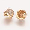 Brass Micro Pave Grade AAA Cubic Zirconia Beads ZIRC-P059-01-NR-2