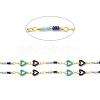Handmade Brass Enamel Heart Link Chains CHC-M024-25G-02-2
