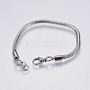 304 Stainless Steel Round Snake Chain Bracelet Making STAS-F139-056P-B-1