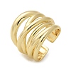 Brass Multi-layer Cuff Finger Rings RJEW-C120-03G-4