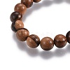 Woman's Wood Beads Stretch Bracelets BJEW-JB04121-01-2