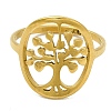 Ion Plating(IP) Tree of Life 201 Stainless Steel Finger Rings RJEW-G278-10G-2