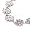 Enamel Daisy Link Chain Necklace NJEW-P220-01P-4