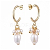 Brass Half Hoop Earrings X-EJEW-JE04159-2