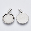 Non-Tarnish 201 Stainless Steel Pendant Cabochon Settings STAS-S073-02A-P-1