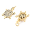 Brass Pave Clear Cubic Zirconia Pendants KK-U009-12K-G-2