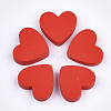 Painted Natural Wooden Cabochons WOOD-Q040-005-M-2