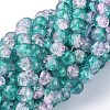 Crackle Glass Beads Strands X-CCG-Q002-8mm-06-1