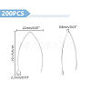 200Pcs 304 Stainless Steel Earring Hooks STAS-UN0058-49-3