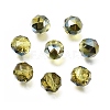 Electroplate Transparent Round Glass Beads GL-CBA6A73-HR01-1
