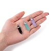 3Pcs 3 Colors Imitation Jade Glass Pointed Pendants GLAA-FS0001-04-3