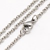 Tarnish Resistant Trendy Unisex 304 Stainless Steel Cable Chain Necklaces NJEW-M057-A-01-1