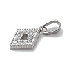 Ion Plating(IP) 304 Stainless Steel Micro Pave Cubic Zirconia Pendants STAS-Z107-06P-07-2