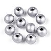 Spray Painted Round Natural Schima Wood Beads WOOD-A018-8mm-02-1
