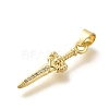 Rack Plating Brass Micro Pave Cubic Zirconia Pendants KK-Z086-52G-01-2