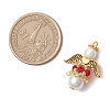 Pearlized Glass Pearl & Glass Pendants PALLOY-MZ00978-03-2