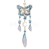 Natural Aquamarine and Resin Pendant Decorations HJEW-TA00134-01-1