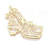 Zinc Alloy Open Back Bezel Pendants PALLOY-WH0039-07G-D-2