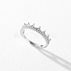 Crown 925 Sterling Silver Micro Pave Cubic Zirconia Finger Rings FS-WG8EC35-01-3
