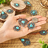 10Pcs 5 Styles Synthetic Turquoise Dyed Pendants FIND-TA0003-28-14