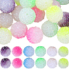36Pcs 6 Colors Frosted Acrylic Beads MACR-SC0001-14-1