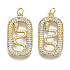 Brass Micro Pave Clear Cubic Zirconia Pendants ZIRC-N039-063-NF-1