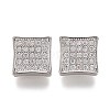 Brass Micro Pave Clear Cubic Zirconia Shank Buttons KK-H738-28P-1