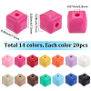 280Pcs 14 Colors Opaque Acrylic Beads MACR-SC0001-99-2