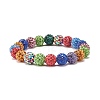 Sparkling Rhinestone Ball Beaded Stretch Bracelet for Women BJEW-SZ0002-39-1