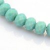 Faceted Opaque Solid Color Crystal Glass Rondelle Beads Stretch Bracelets BJEW-F072-08-2