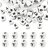 20Pcs White Cube Letter Silicone Beads 12x12x12mm Square Dice Alphabet Beads with 2mm Hole Spacer Loose Letter Beads for Bracelet Necklace Jewelry Making JX432T-1