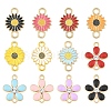 36Pcs 8 Styles Zinc Alloy Enamel Links Connectors ENAM-YW0008-48-1