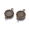 Tibetan Style Link Cabochon Bezel Settings X-TIBEP-0578-AB-LF-2