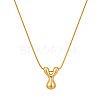 304 Stainless Steel Alphabet Pendant Necklaces for Men and Women GP1122-25-1