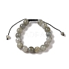 10mm Round Natural Labradorite Braided Bead Bracelets BJEW-C067-01C-14-2