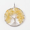 Tree of Life Natural Citrine Big Pendants G-L455-D06-1