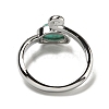 Natural Amazonite Adjustable Rings RJEW-K269-08P-05-3