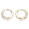 Brass Micro Clear Cubic Zirconia Huggie Hoop Earring Findings KK-T056-30G-NF-1