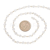 Handmade 304 Stainless Steel Glass Rondelle Link Chains AJEW-JB01460-01-4