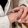 Rose Alloy Cuff Bangles for Women FS-WGA3415-01-2