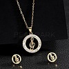 Ring 201 Stainless Steel Crystal Rhinestone Pendant Necklaces & Stud Earrings Sets FS-WGA12F6-09-1