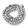 Electroplated Crackle Glass Beads Strands EGLA-N014-6mm-03-2
