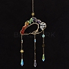 Natural Mixed Stone Copper Wire Wrapped Cloud with Tree of Life Hanging Ornaments PW-WG12109-02-1