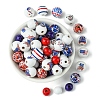 75Pcs 12 Styles Independence Day Theme Wood European Beads WOOD-FS0001-22-2