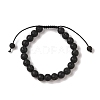 8mm Round Natural Lava Rock Braided Bead Bracelets X-BJEW-C067-01B-09-2
