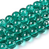 Drawbench Transparent Glass Round Beads Strands X-GLAD-Q012-8mm-12-1