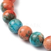 Synthetic Ocean White Jade Round Beaded Charm Bracelets for Women BJEW-JB11372-4